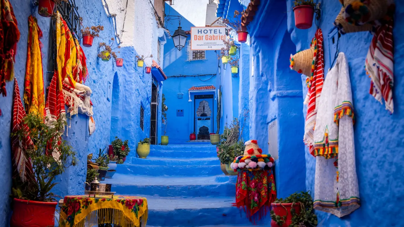 Blaue Gasse in Chefchaouen, Marokko