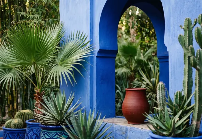Majorelle-Blau im Jardin Majorelle, Marrakesch